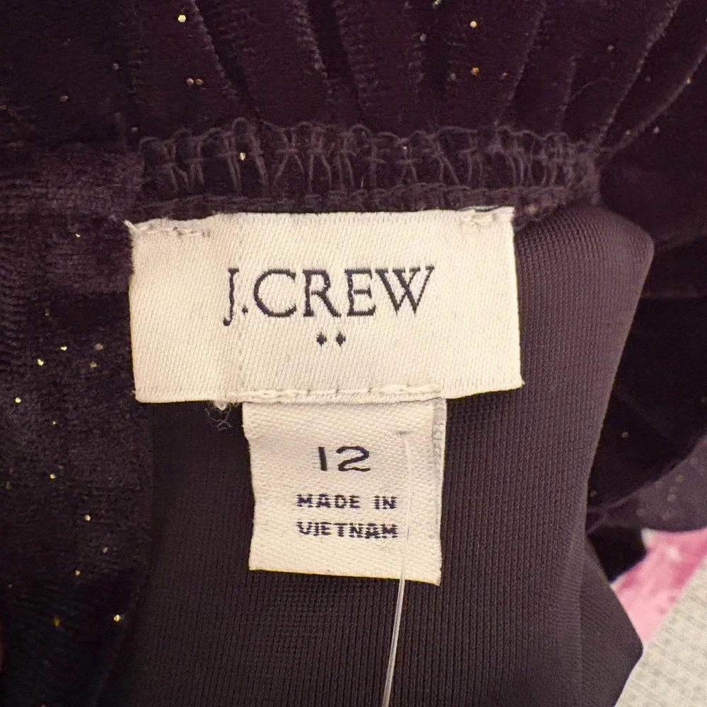J. Crew Sparkling Black Velvet Maxi Dress NWT!